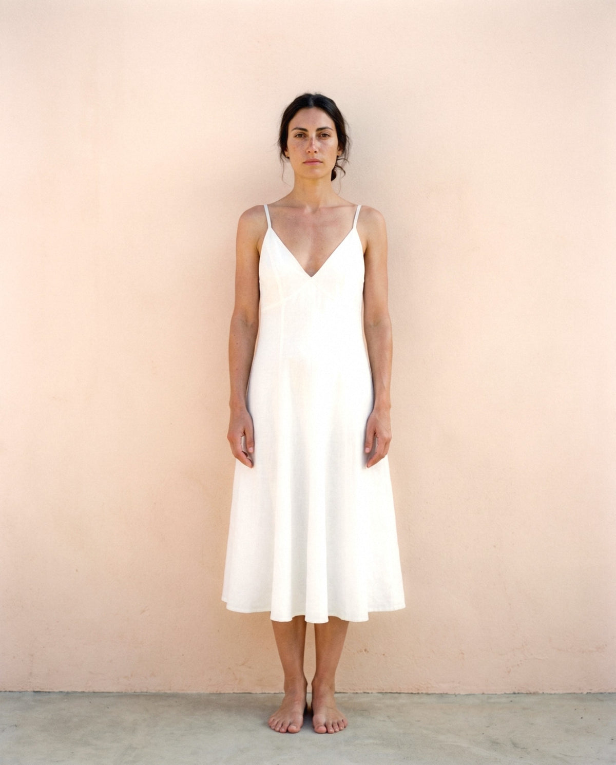 Strappy Linen Sundress, front view