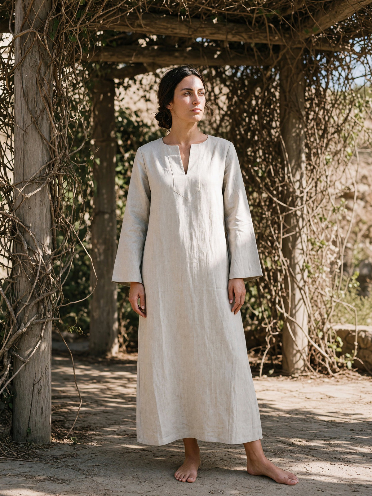 Long Sleeve Linen Kaftan, lifestyle