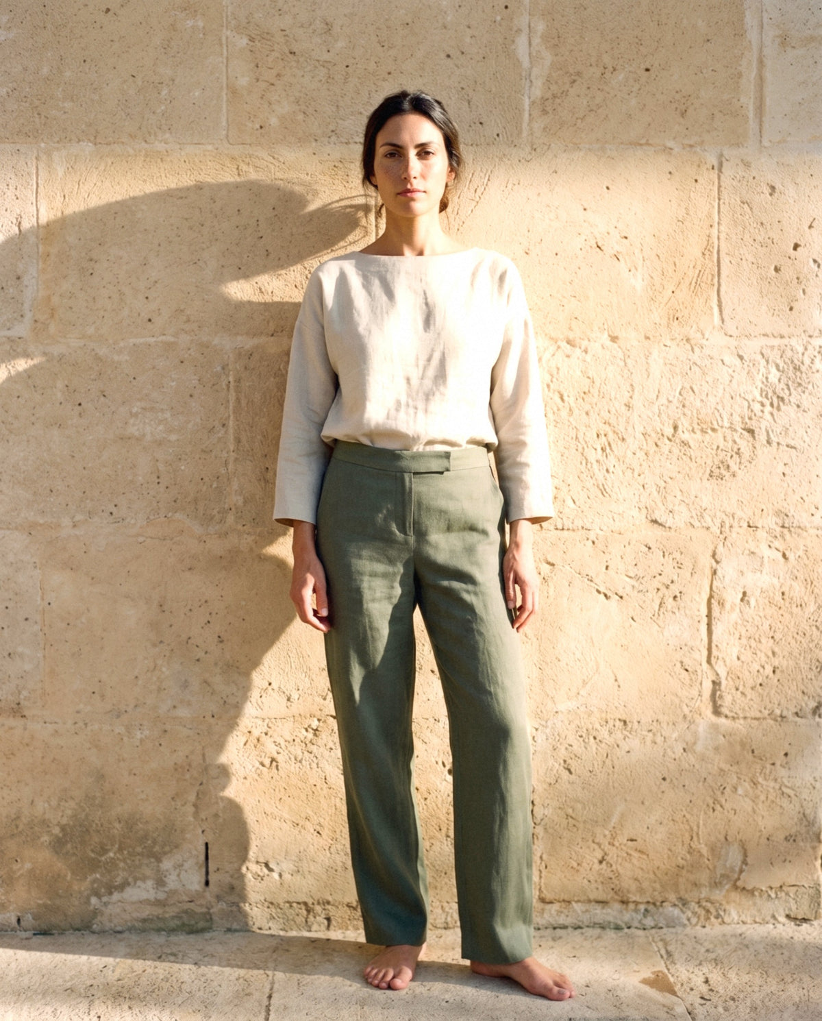 Nina Trousers, in Moss