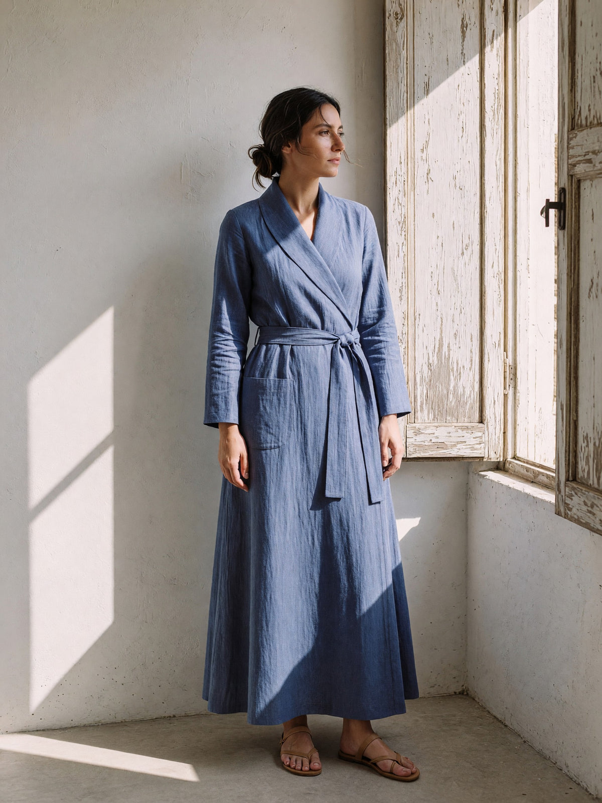 Wrap Linen Maxi Dress, lifestyle