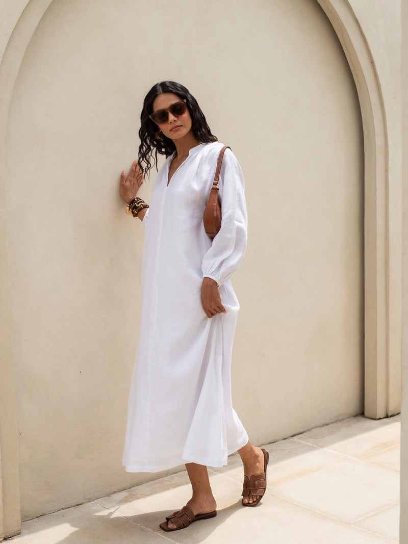 Oversized Linen Kaftan in washed linen, Ellementree