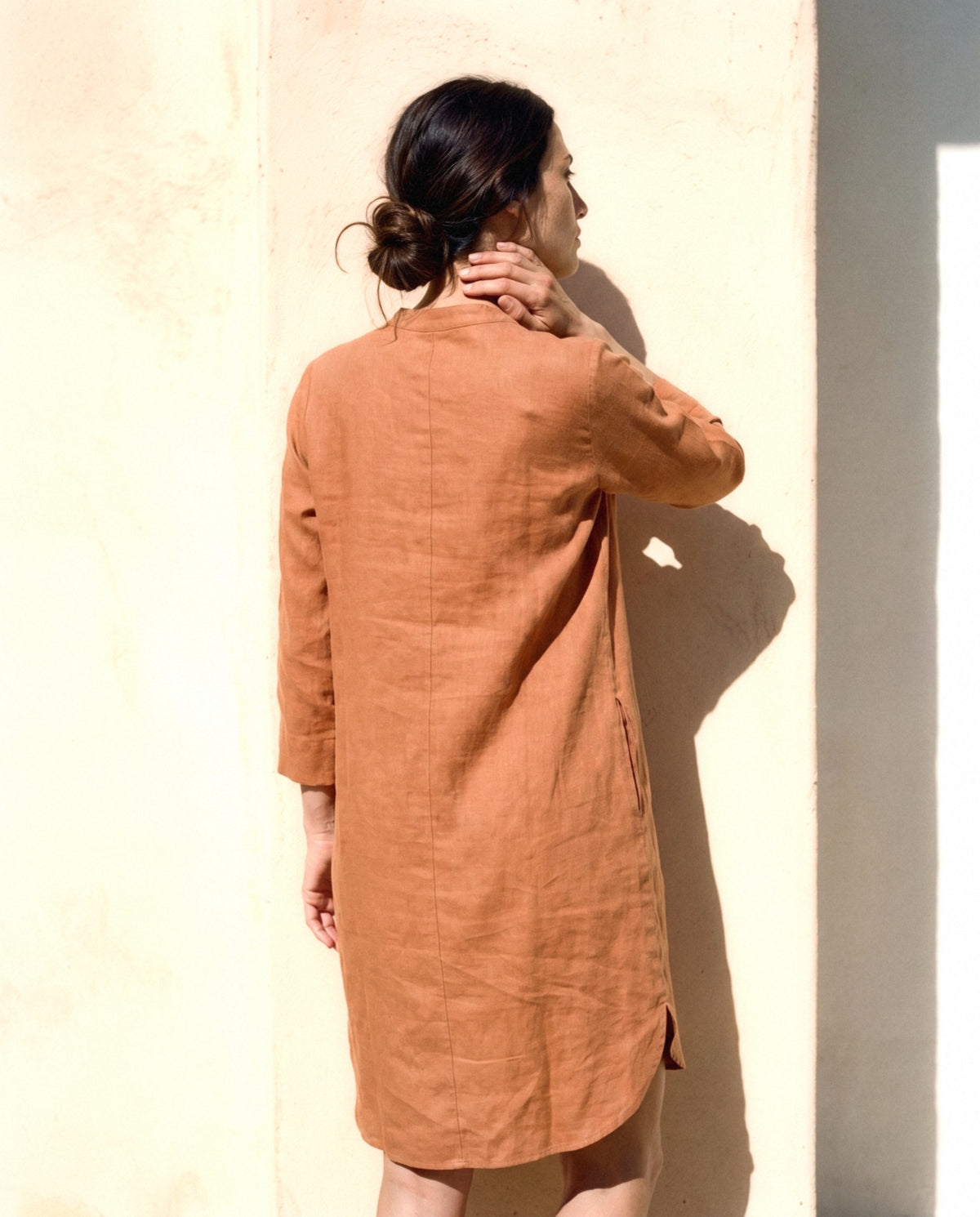 Long Sleeve Linen Tunic, back view