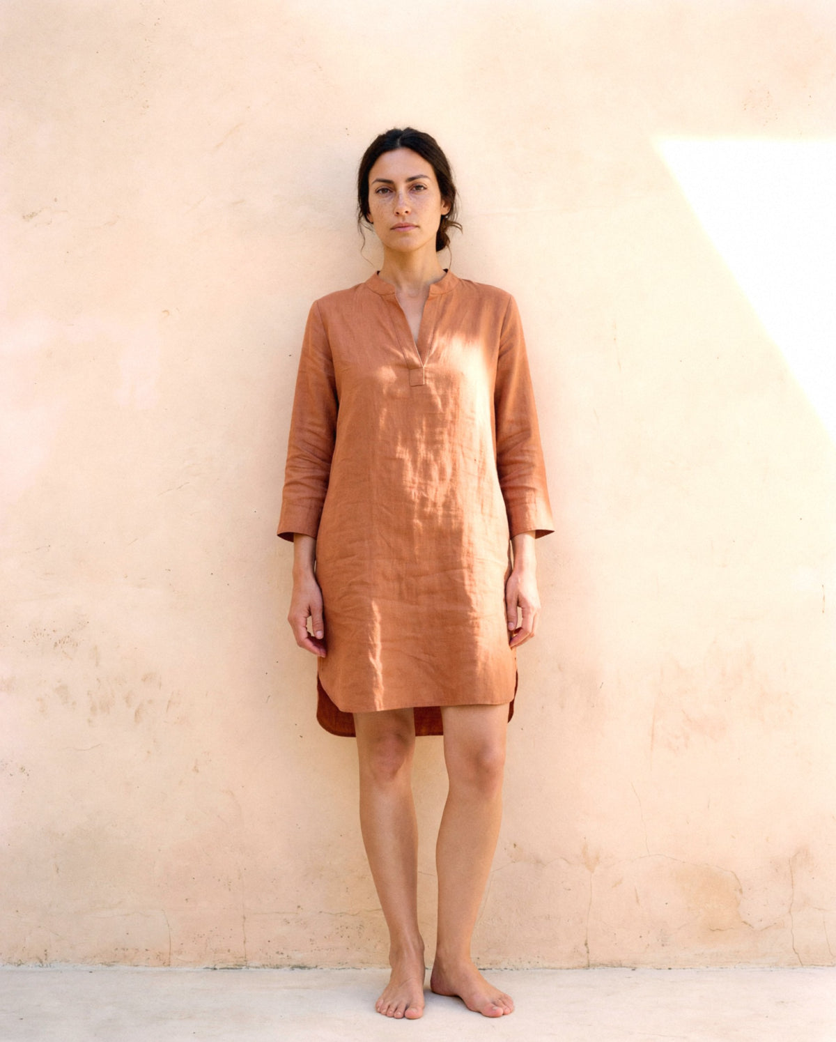 Long Sleeve Linen Tunic, front view