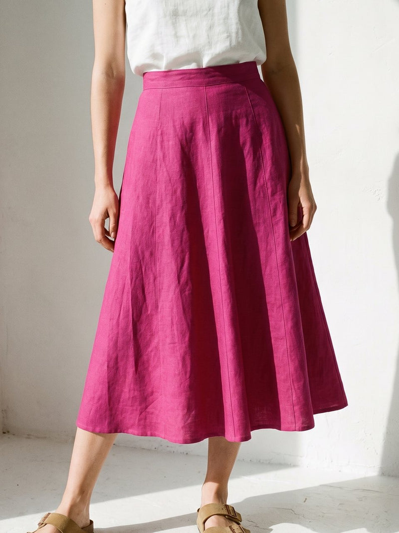 Long A-Line Linen Skirt, on location in Jaipur