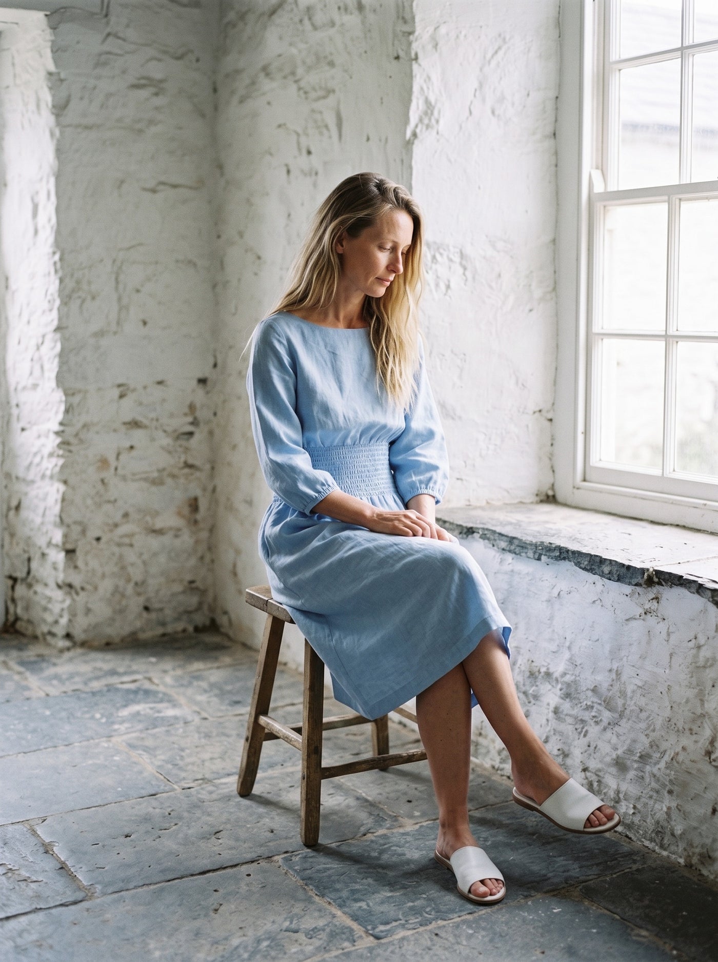 Chambray Smock Dress