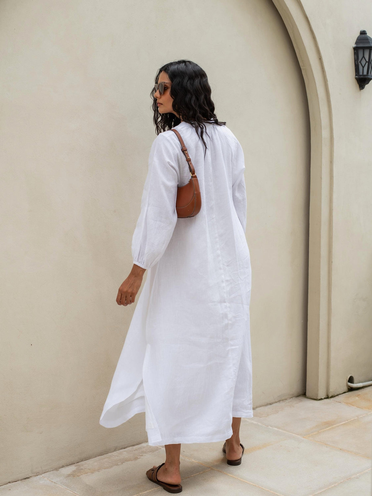 Oversized Linen Kaftan in washed linen, Ellementree