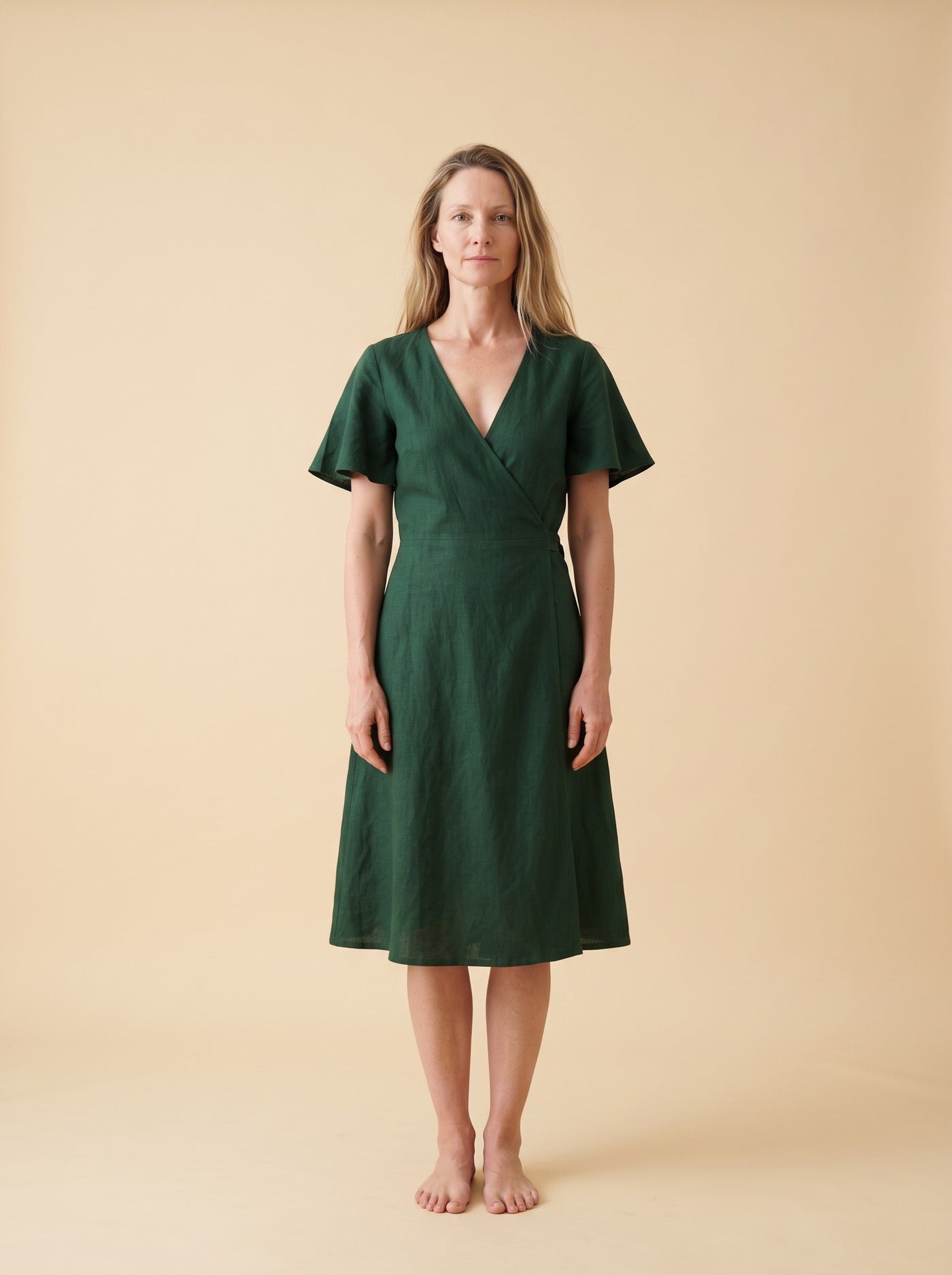 Flutter Sleeve Wrap Dress