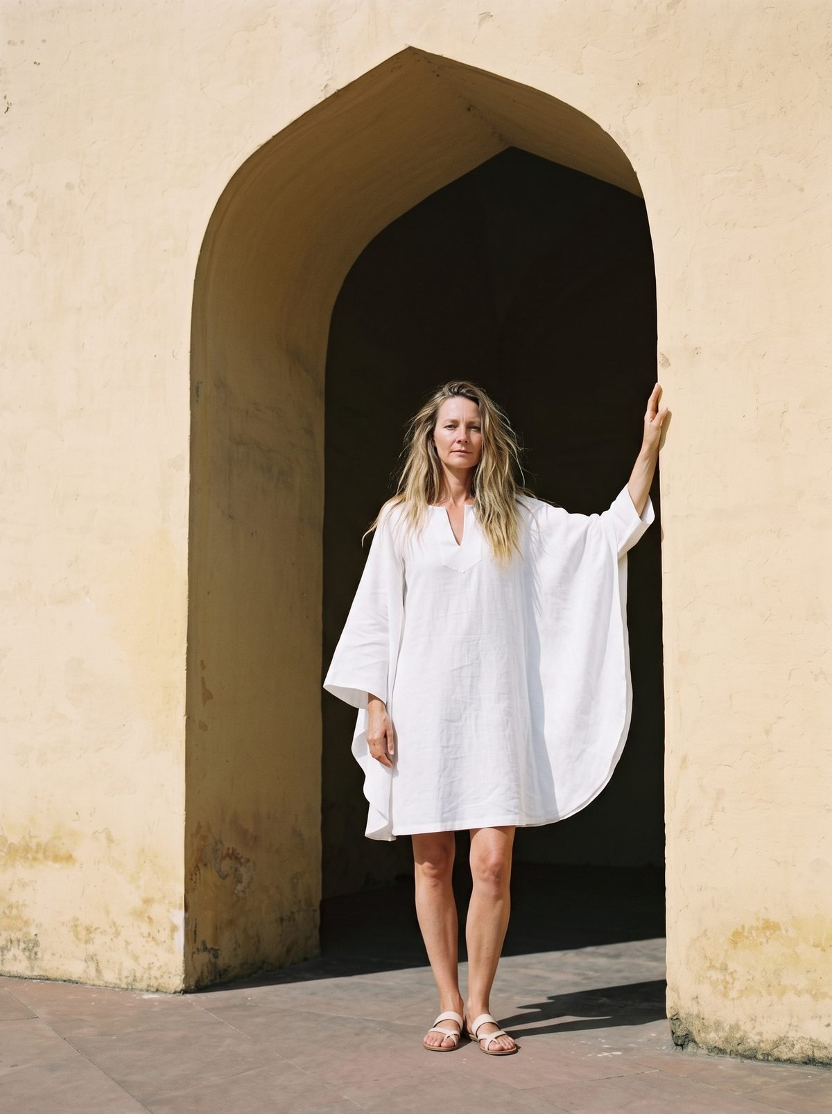 Kimono Sleeve Linen Kaftan