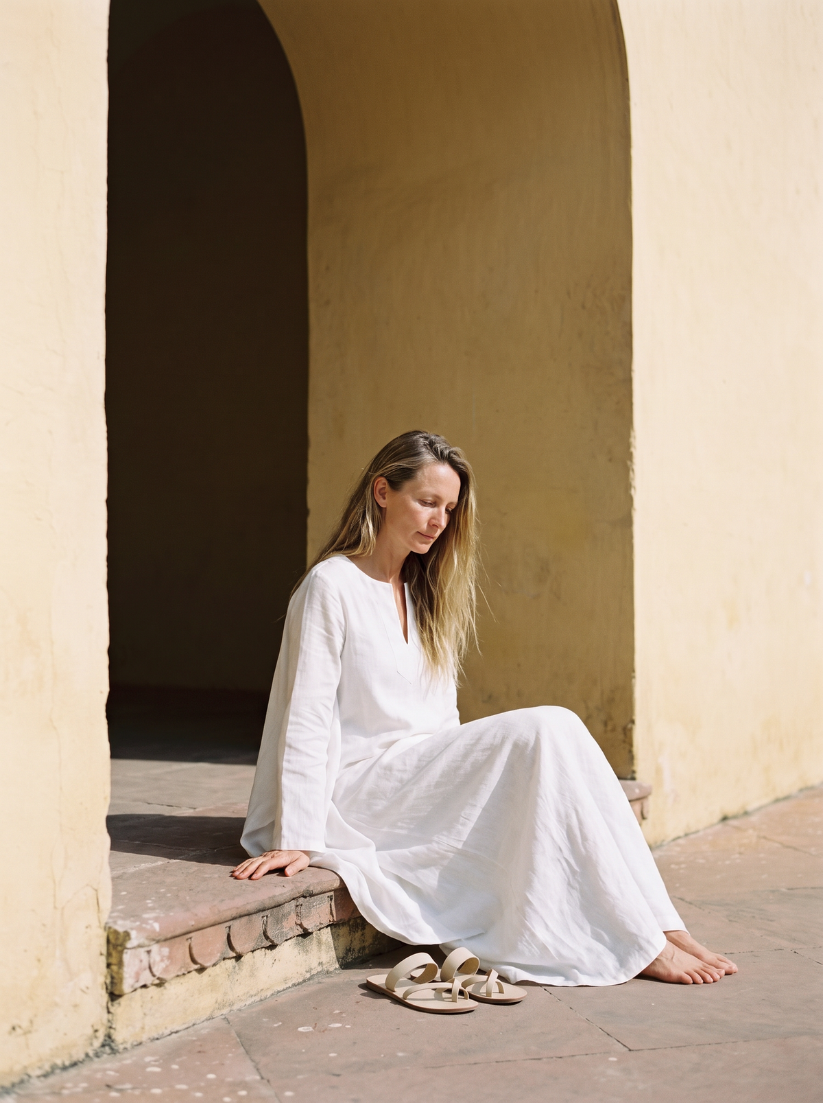 Kimono Sleeve Linen Kaftan