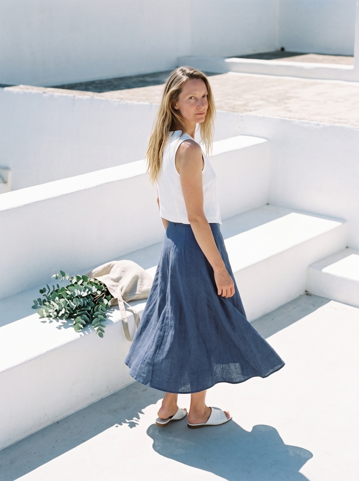 Sleeveless Linen Waistcoat