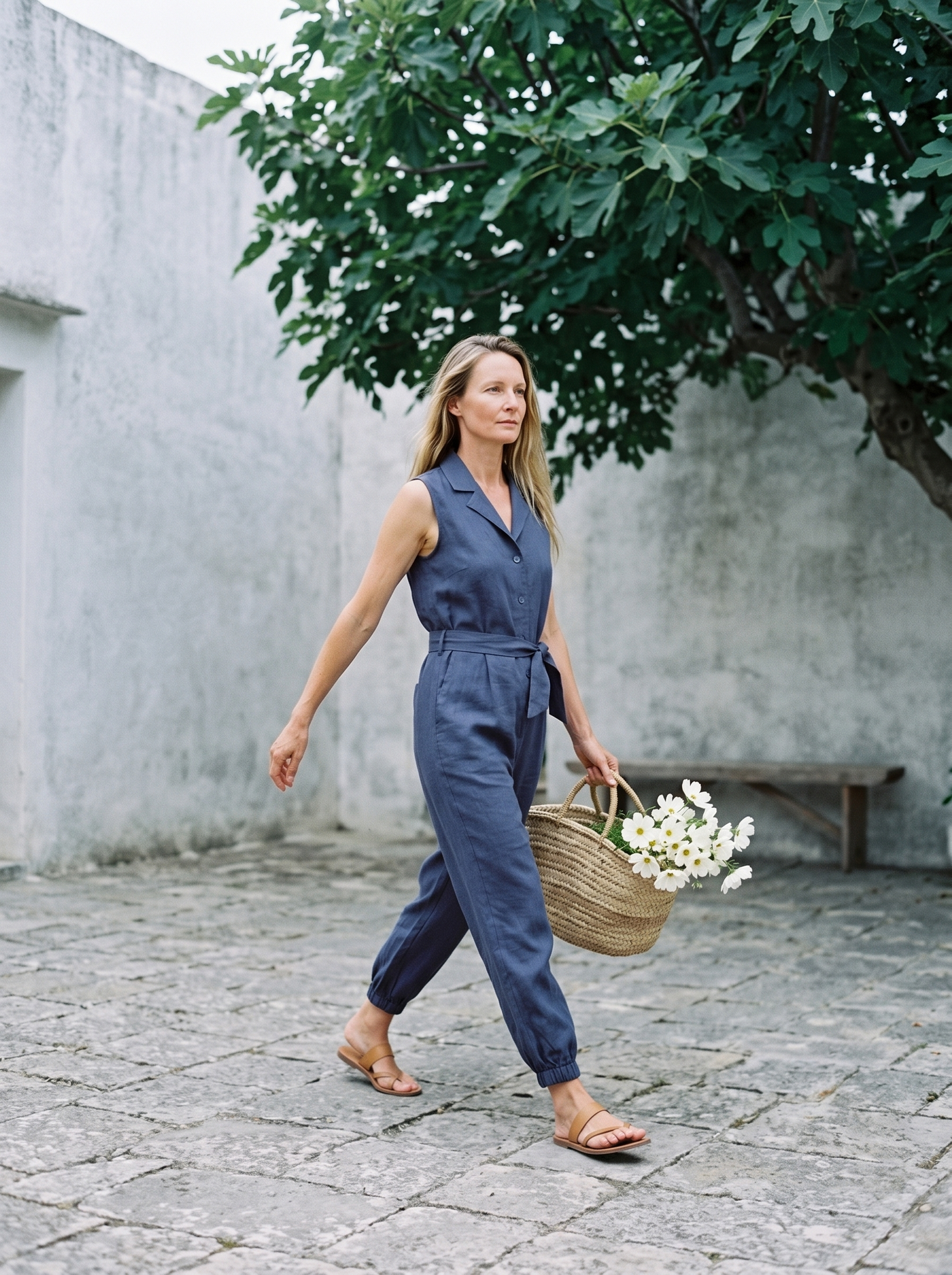 Sleeveless Linen Jumpsuit