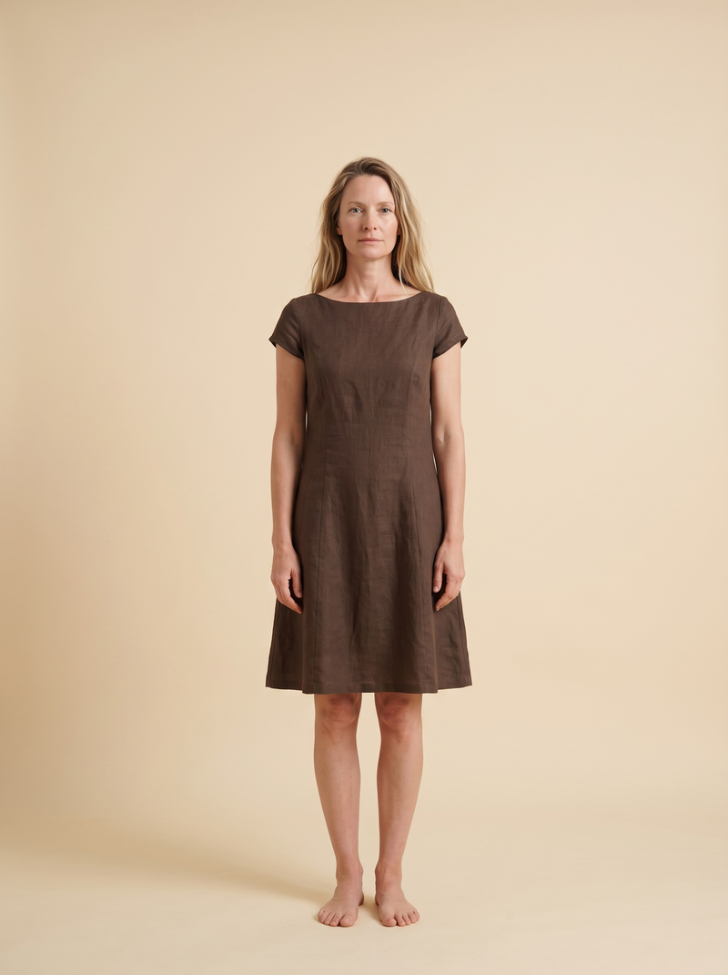 Cap Sleeve Linen Dress