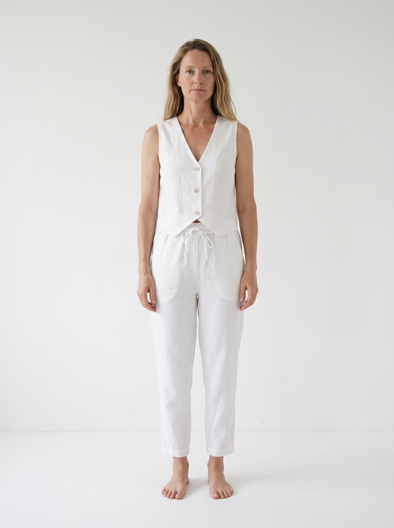 Sleeveless Linen Waistcoat