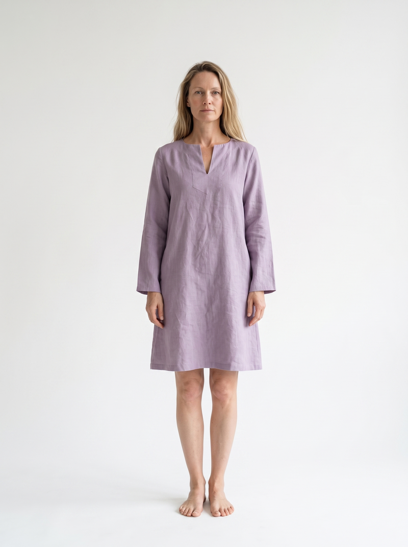 Long Sleeve Linen Shift
