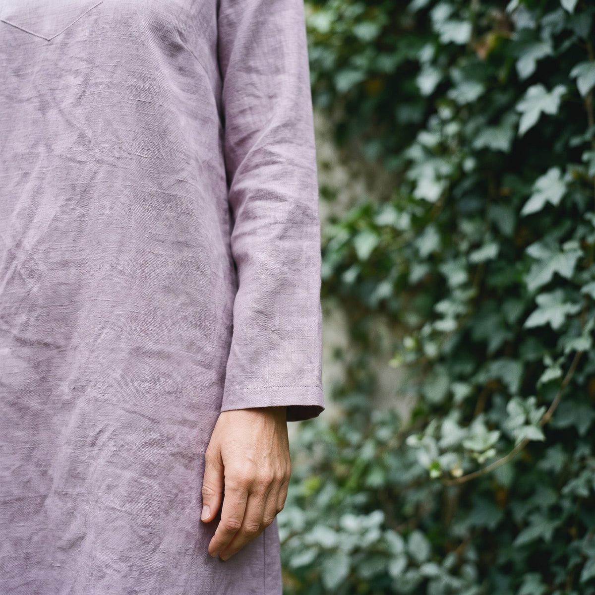 Long Sleeve Linen Shift
