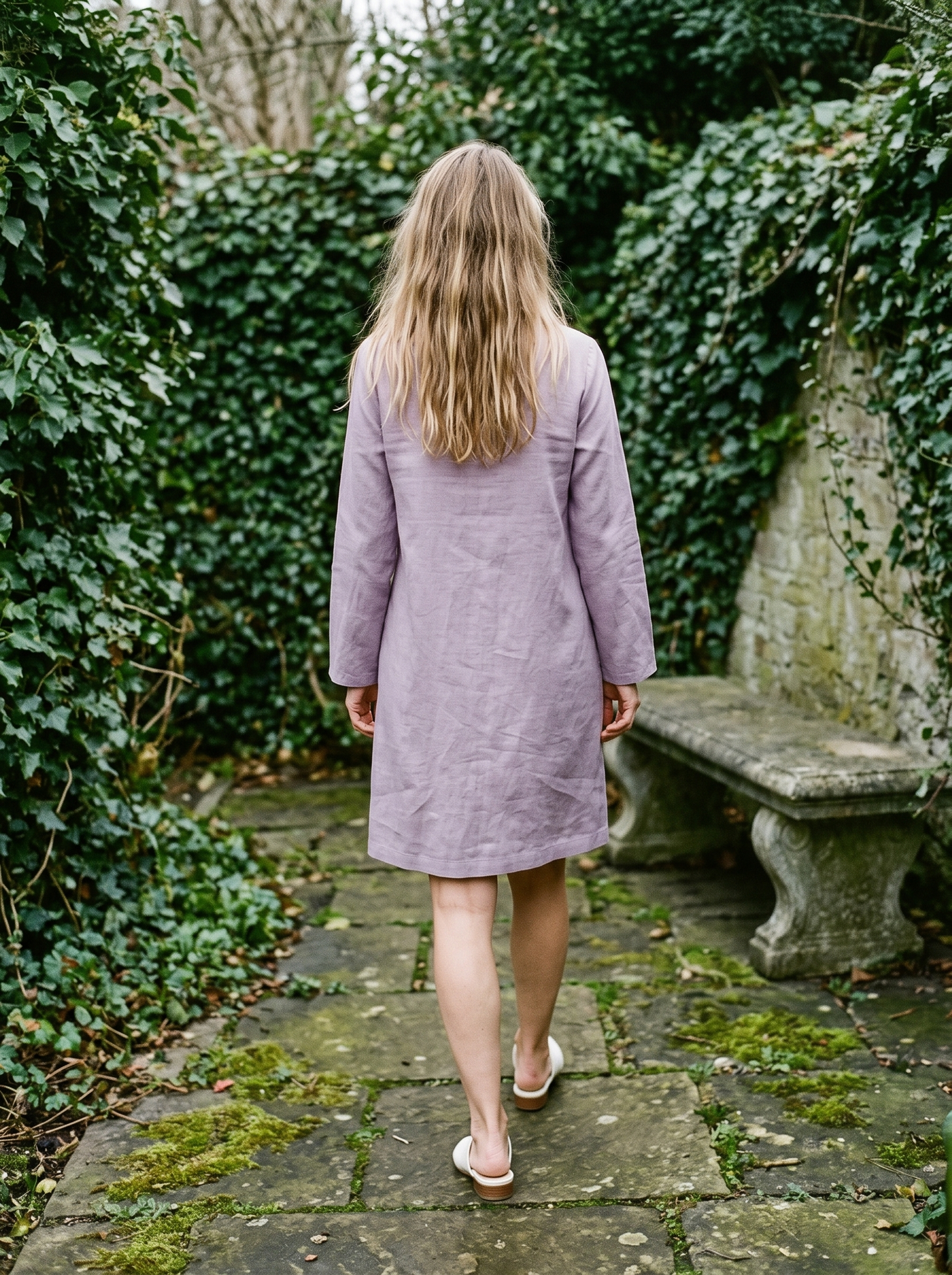 Long Sleeve Linen Shift