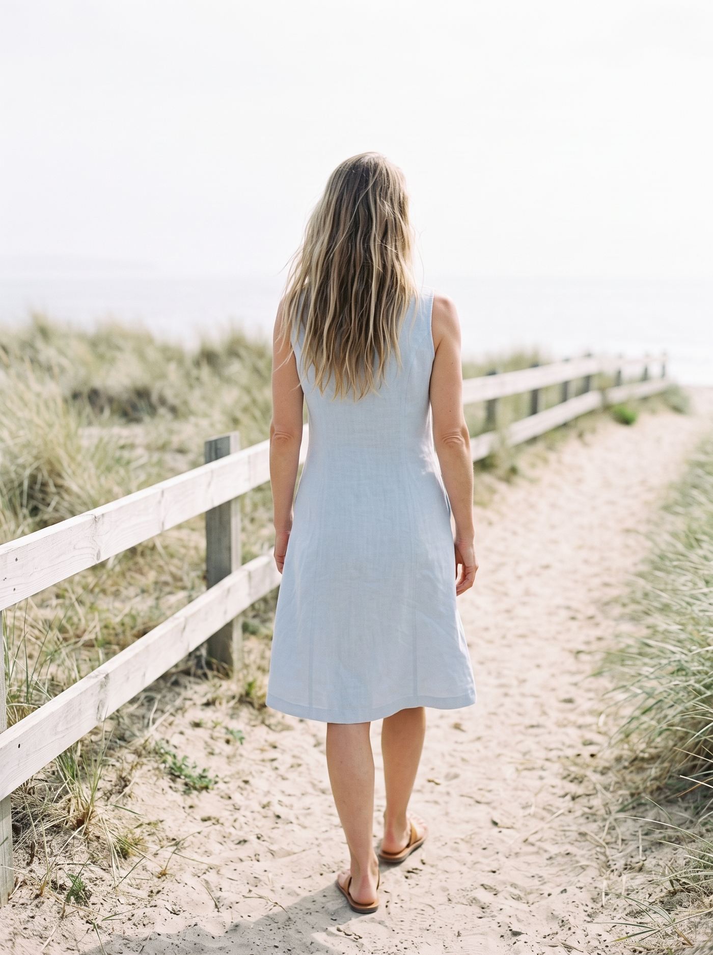Sleeveless Linen Shirt Dress