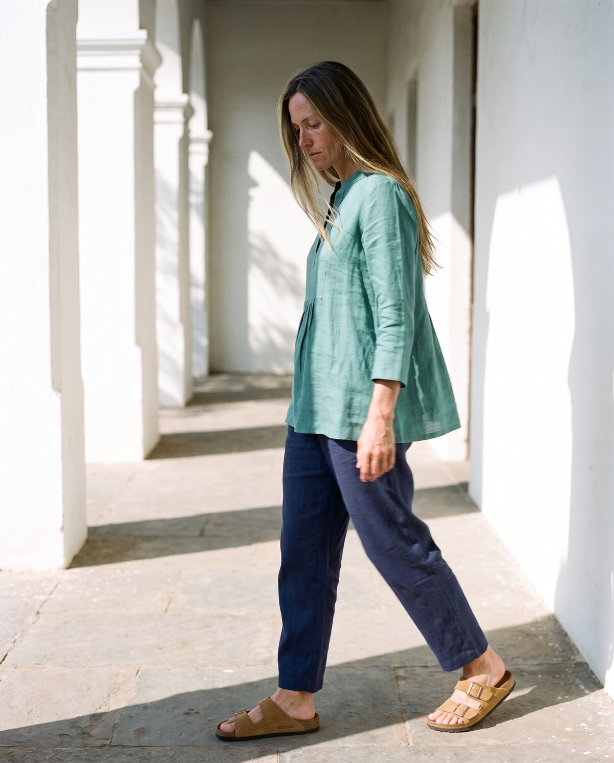 Linen Tunic and Trouser Set in washed linen, Ellementree