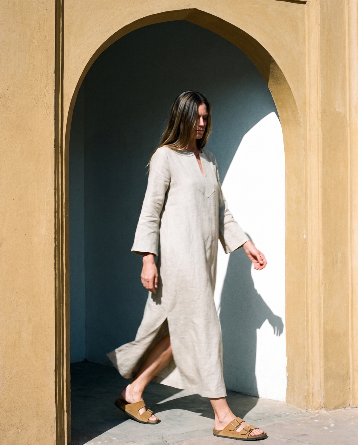 Long Sleeve Linen Kaftan