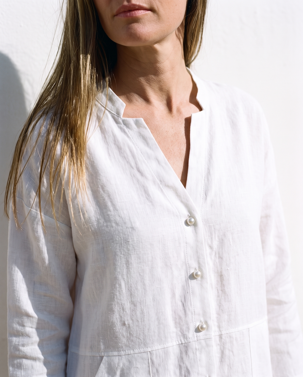 Oversized Linen Shirt Dress in washed linen, Ellementree