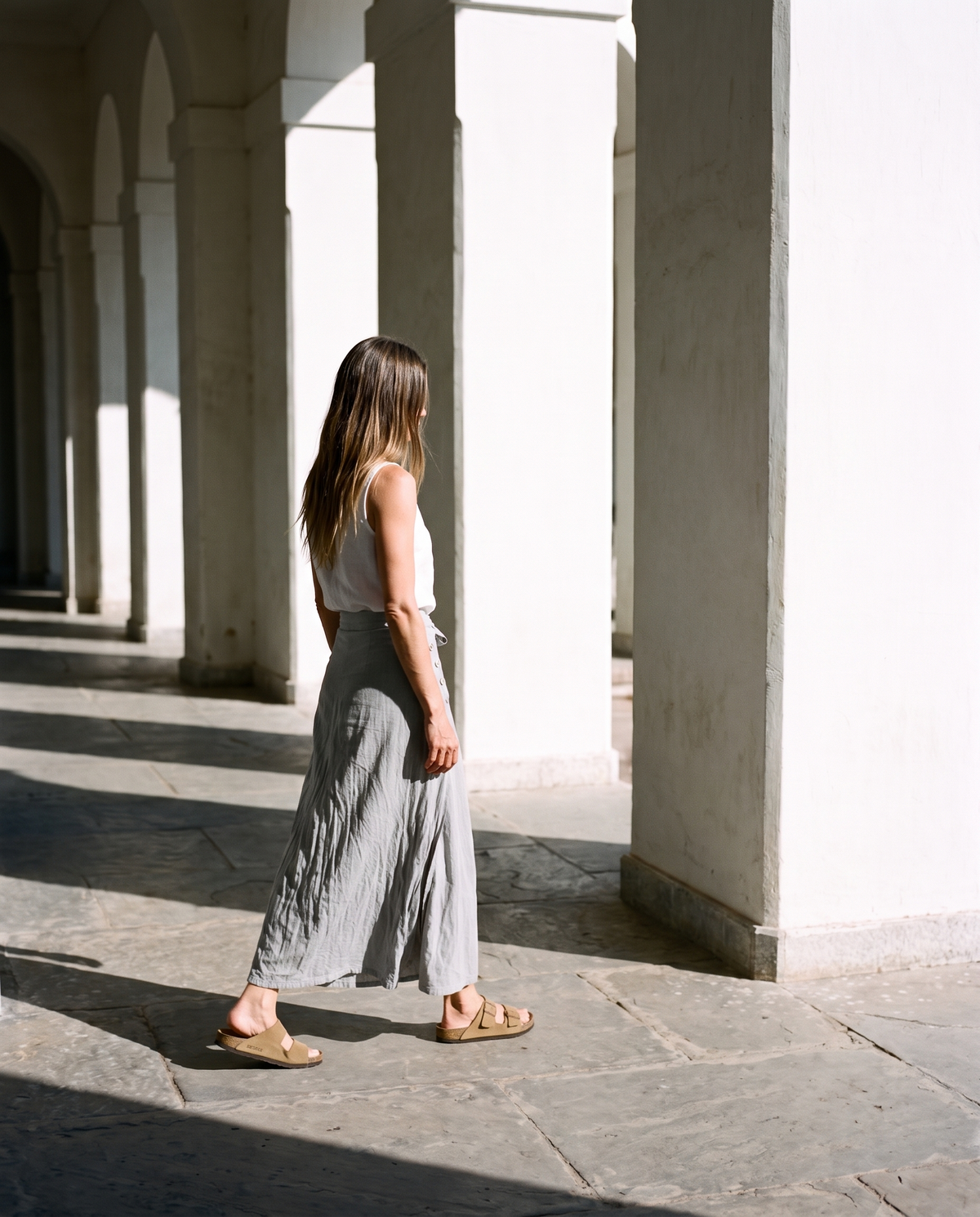 Wrap Linen Maxi Skirt