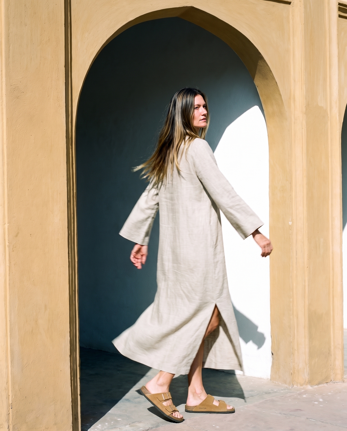 Long Sleeve Linen Kaftan