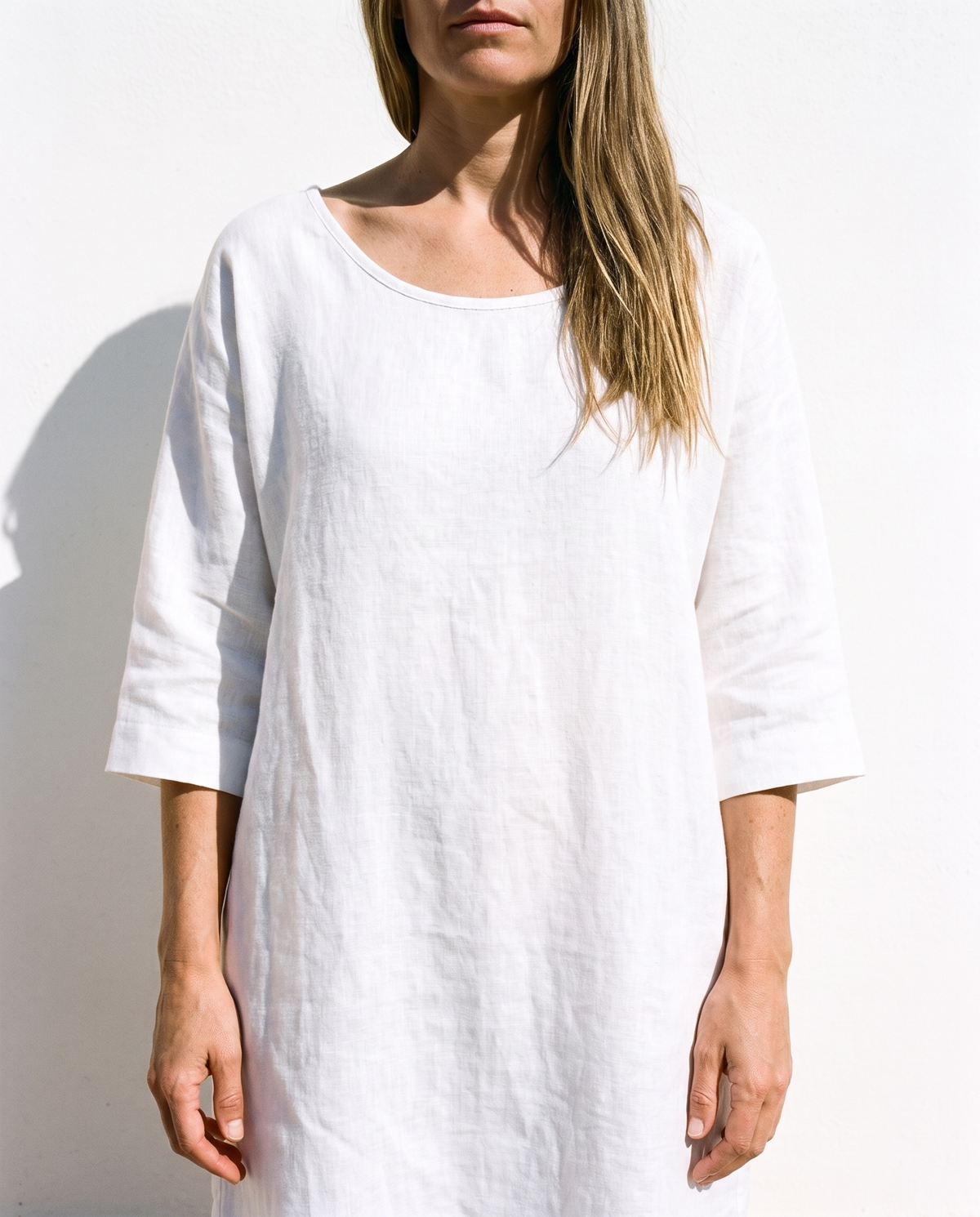 Oversized Linen Shift in white