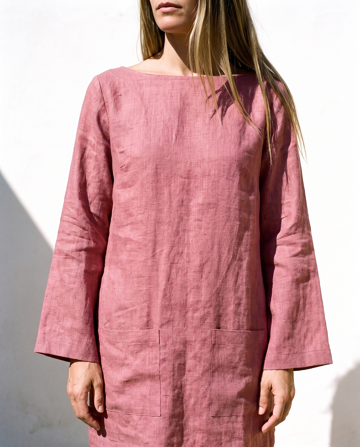 Oversized Linen Shift in rose