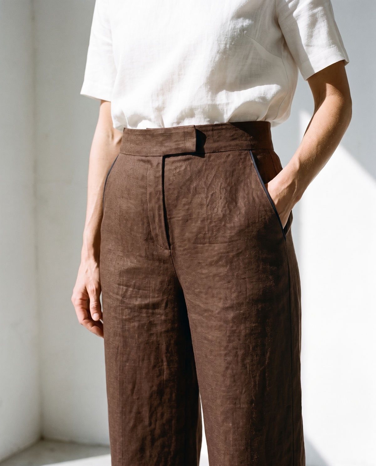 Wide Leg Linen Trousers