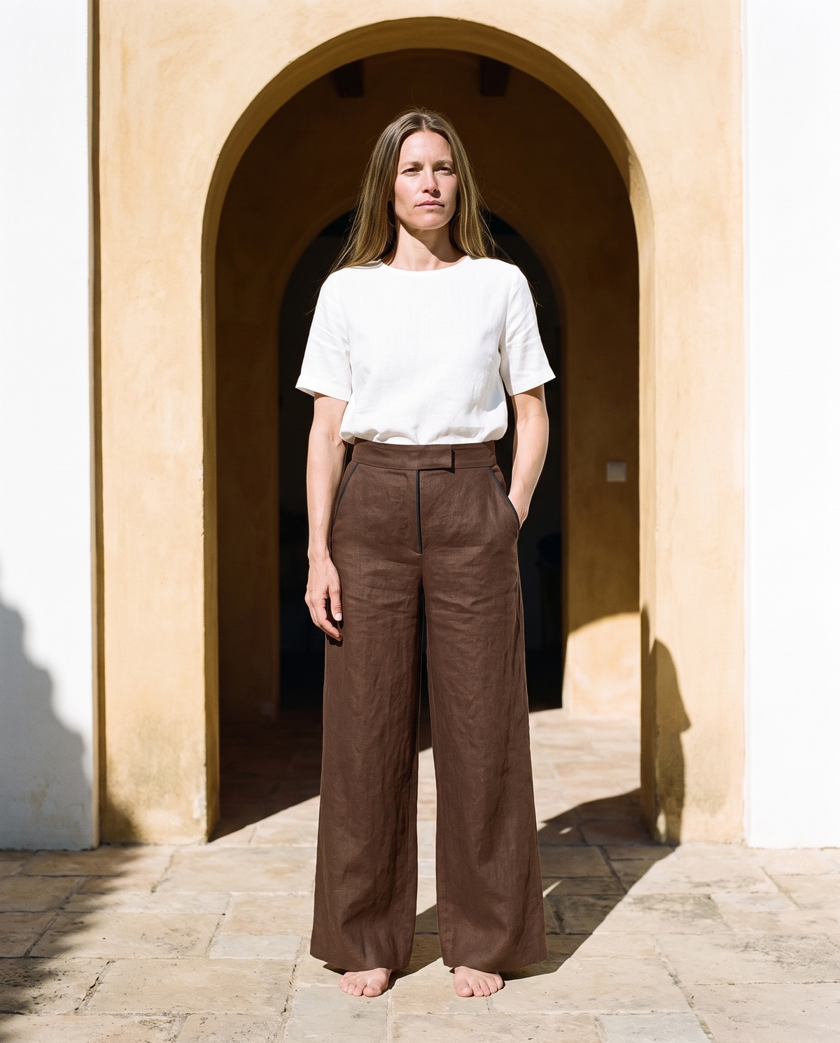 Wide Leg Linen Trousers