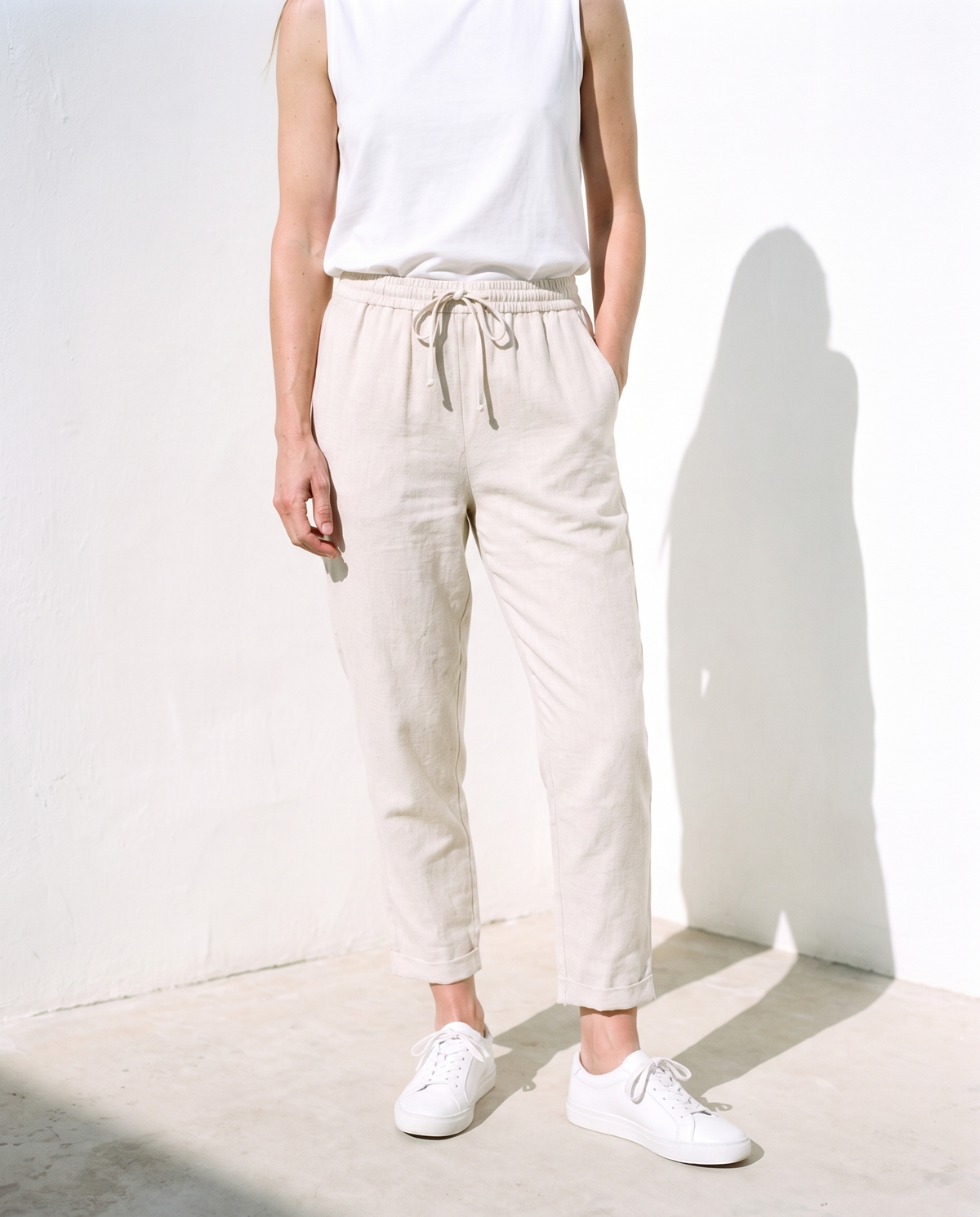 Tapered Linen Trousers