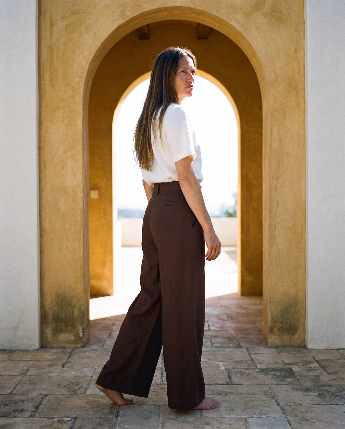 Wide Leg Linen Trousers
