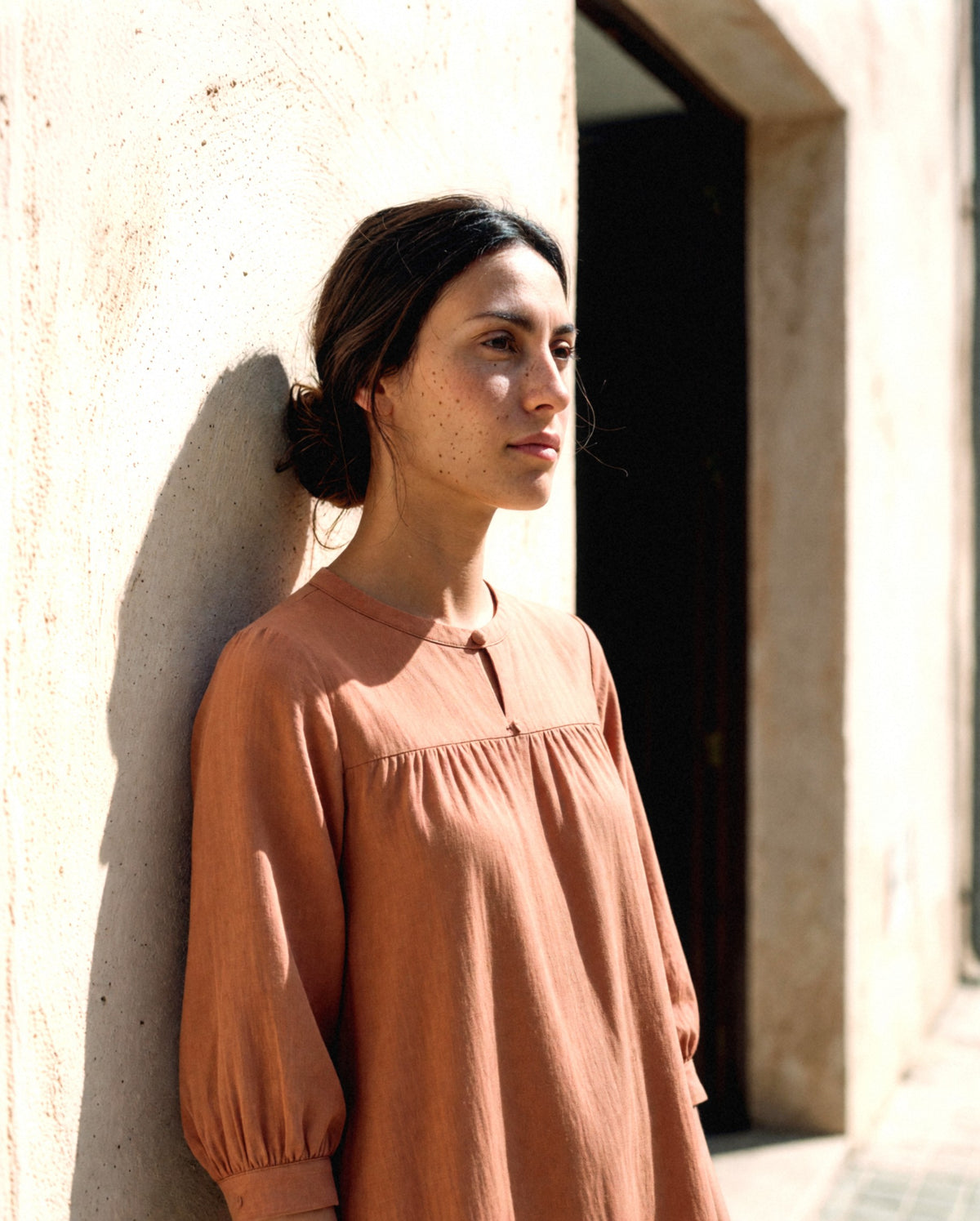 Ines Blouse, worn outdoors