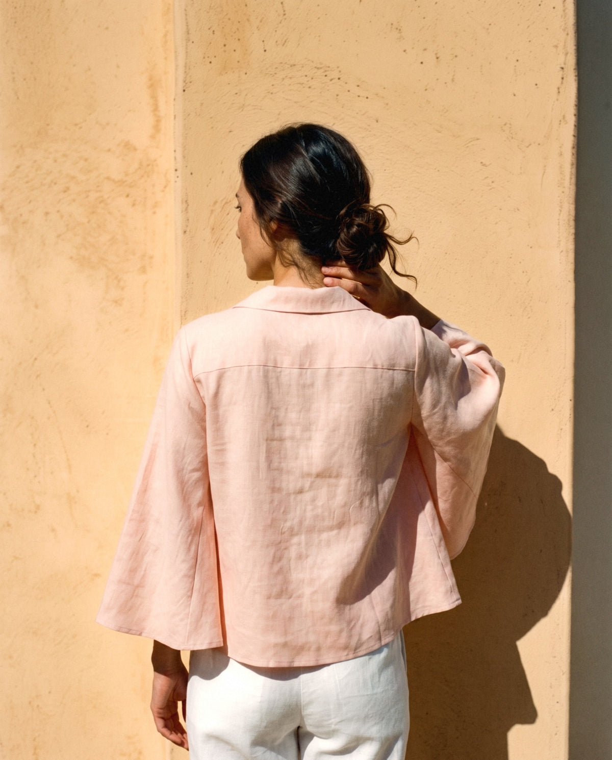 Cape Sleeve Linen Shirt, back view