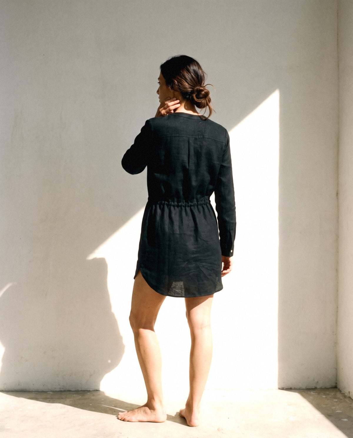 Drawstring Waist Mini Dress, back view