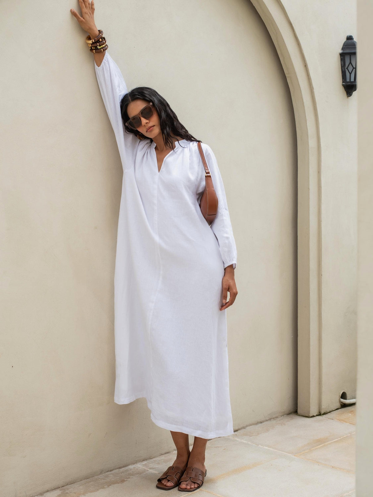Oversized Linen Kaftan in washed linen, Ellementree