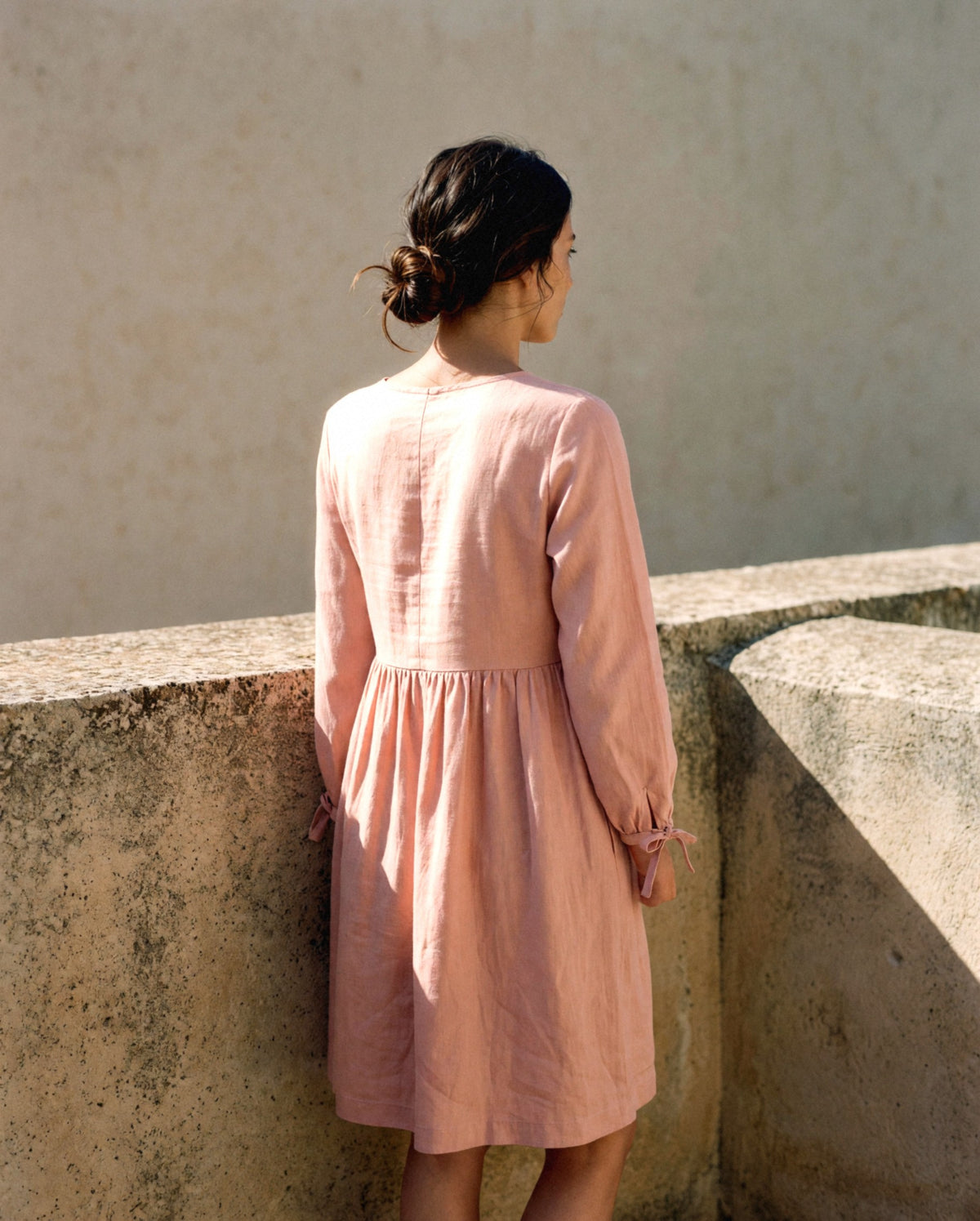 Gathered Smock Dress, back view