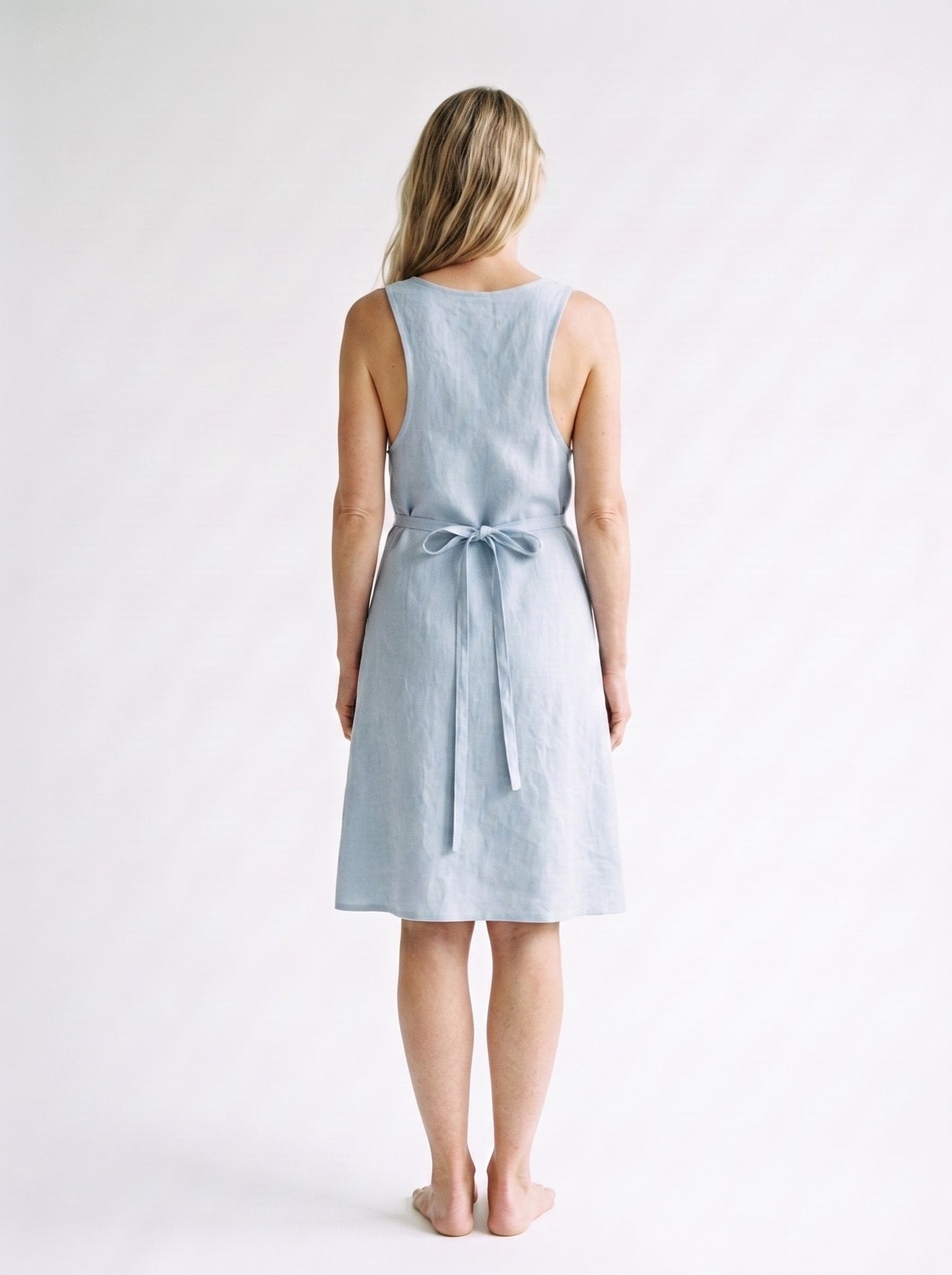 Sleeveless Linen Wrap Dress