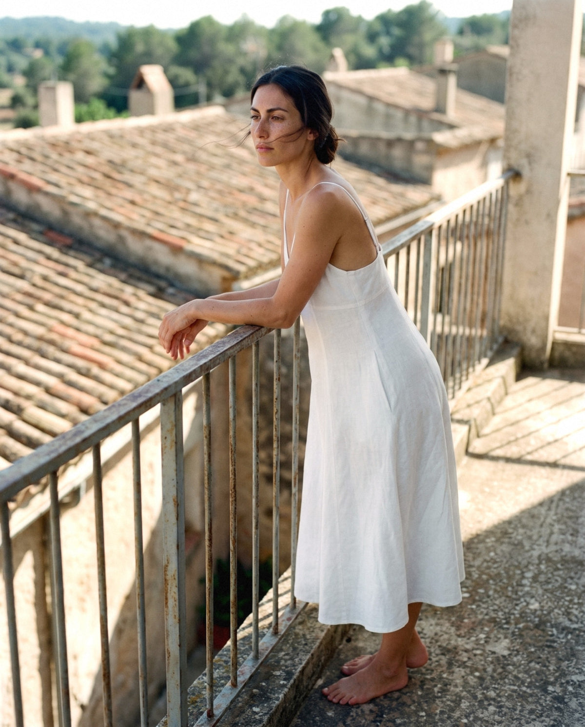 Strappy Linen Sundress, worn, relaxed