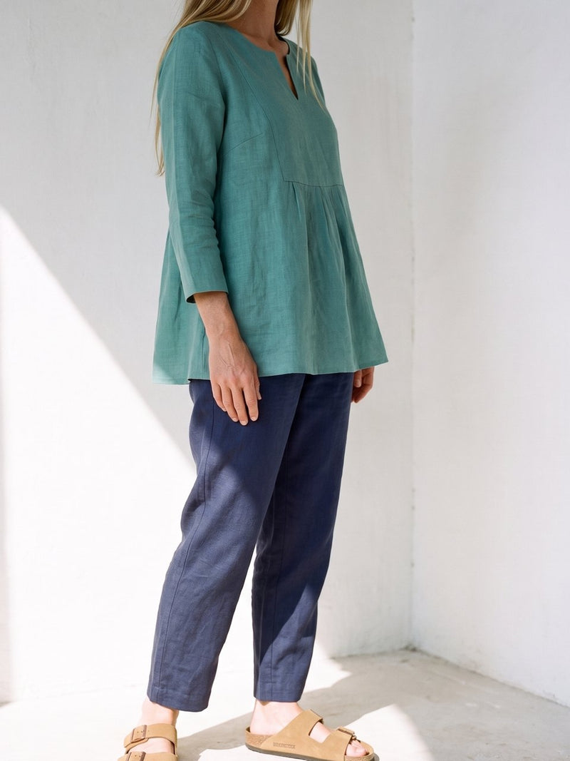Linen Tunic and Trouser Set in washed linen, Ellementree