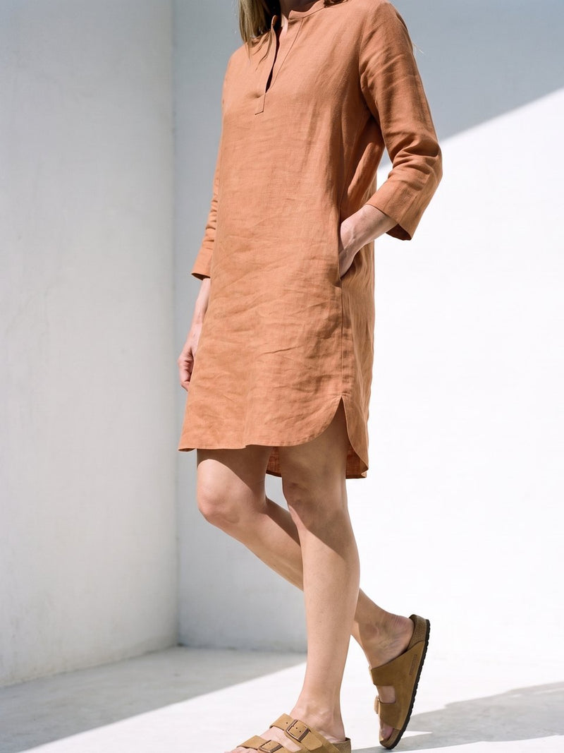 Long Sleeve Linen Tunic, front view