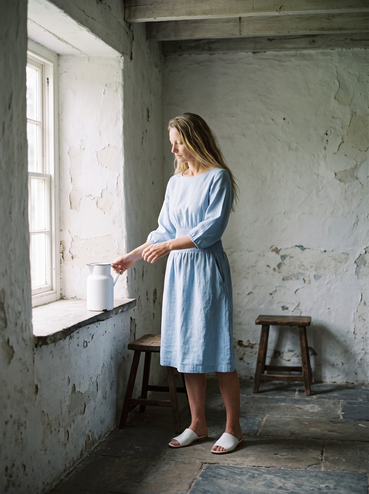 Chambray Smock Dress