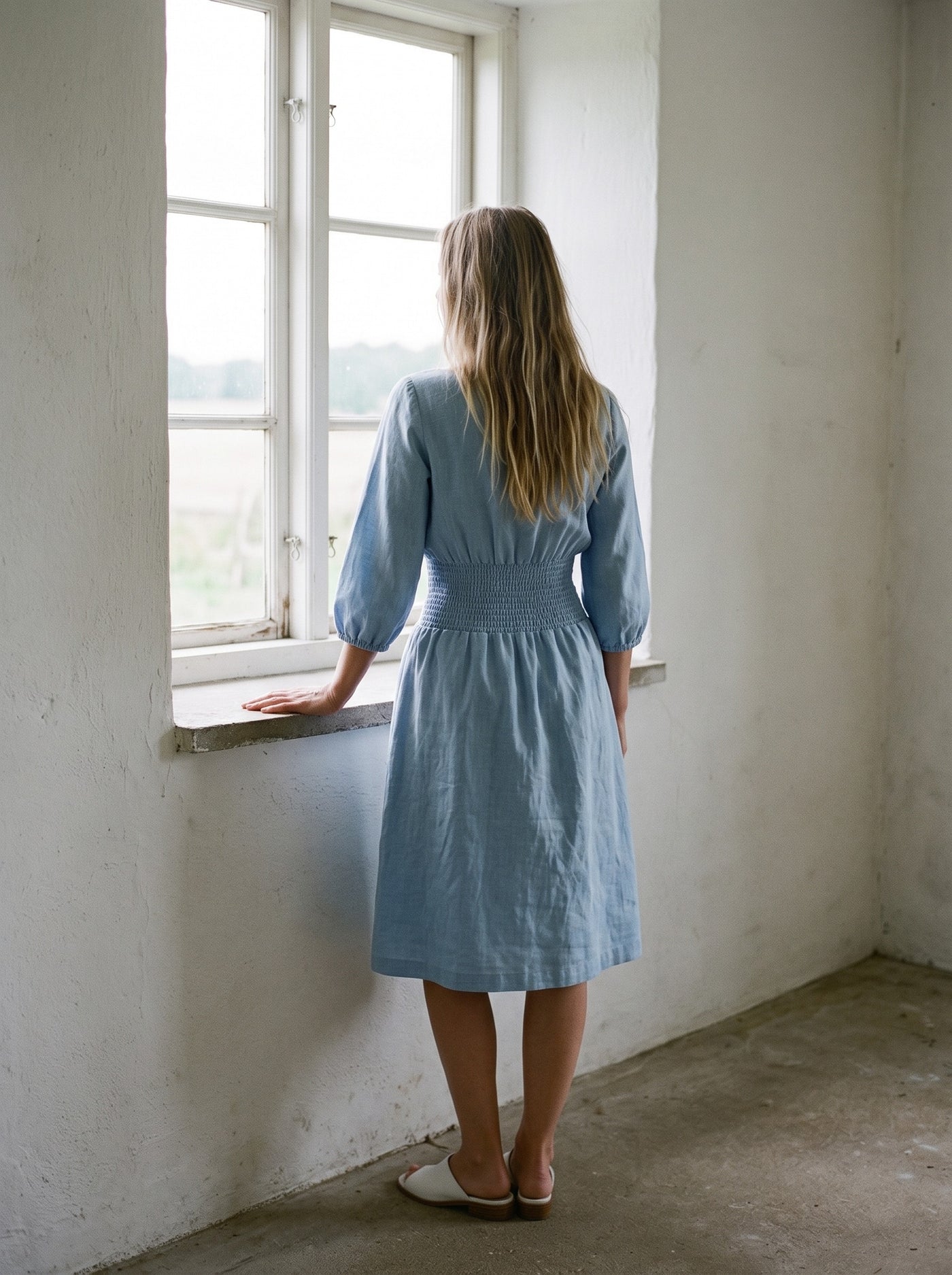 Chambray Smock Dress