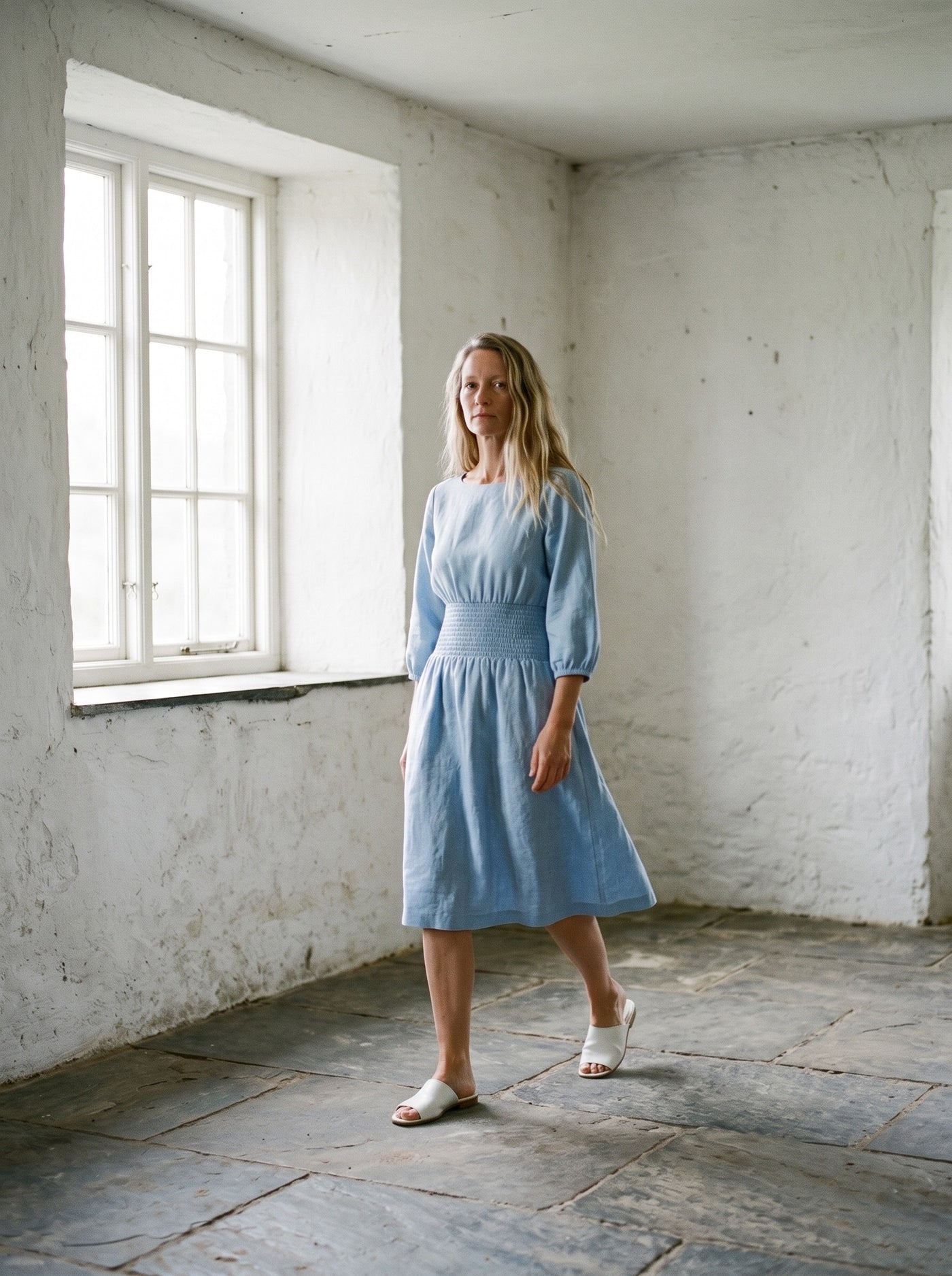 Chambray Smock Dress