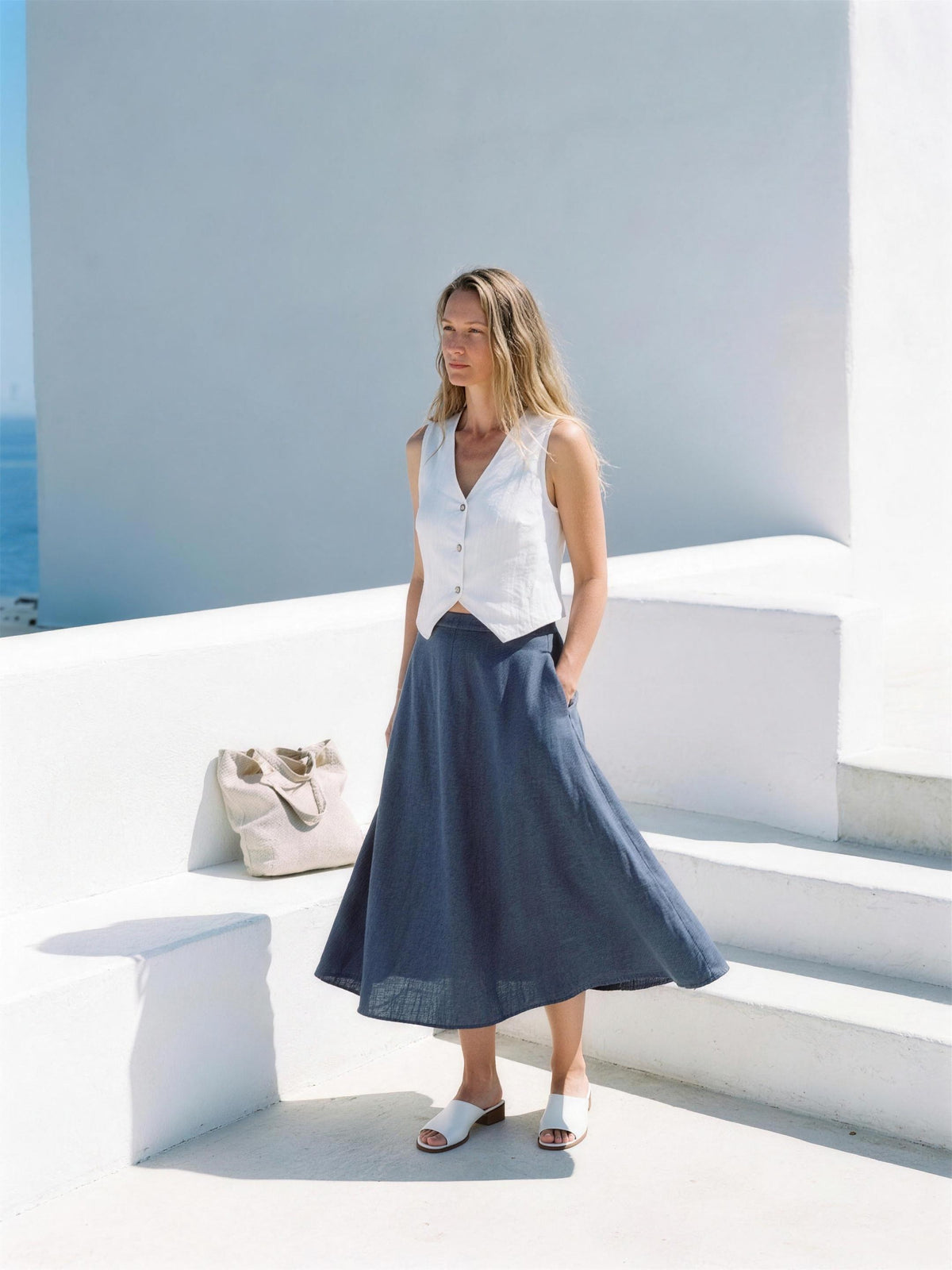 Full Circle Linen Skirt
