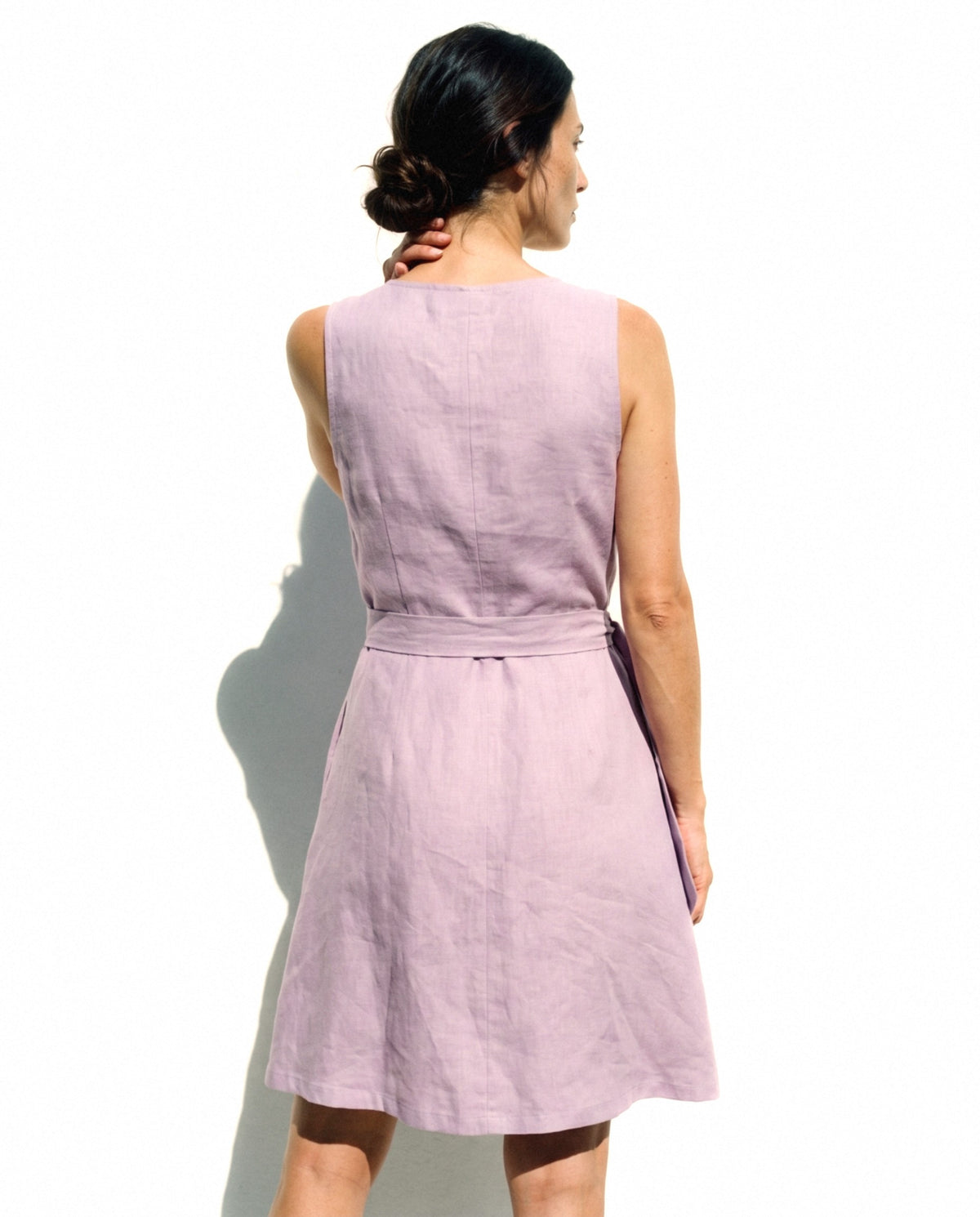 Sleeveless Wrap Midi Dress, back view