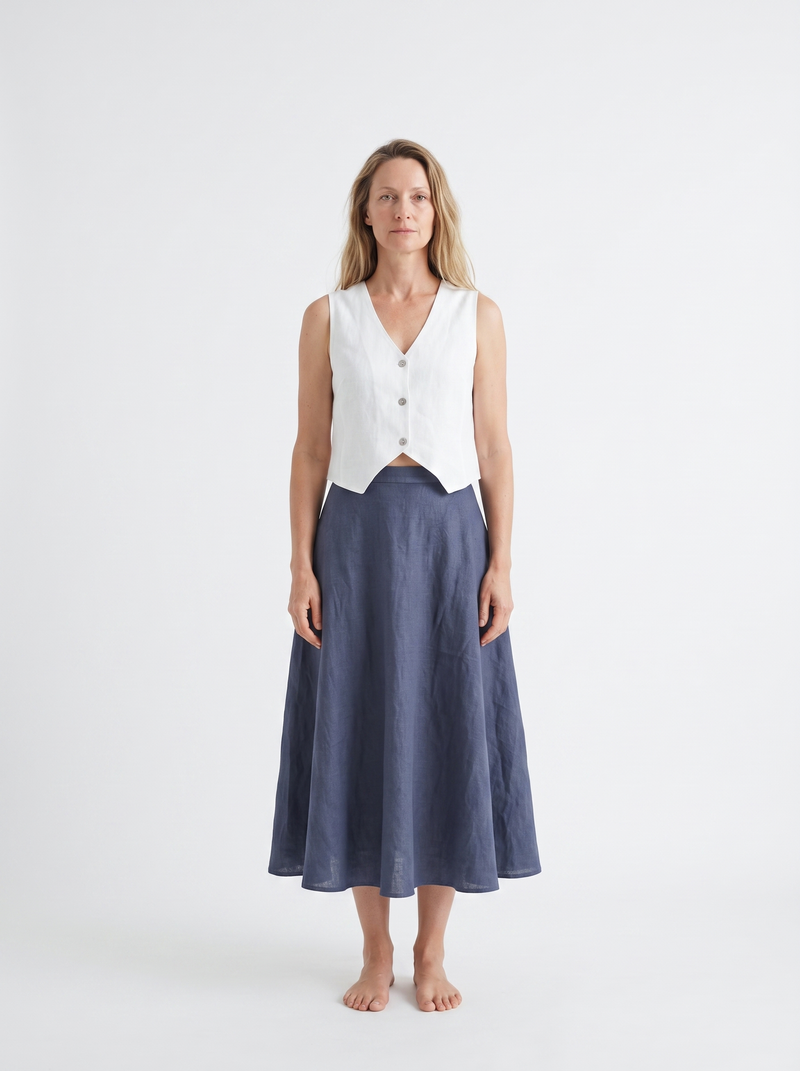 Full Circle Linen Skirt