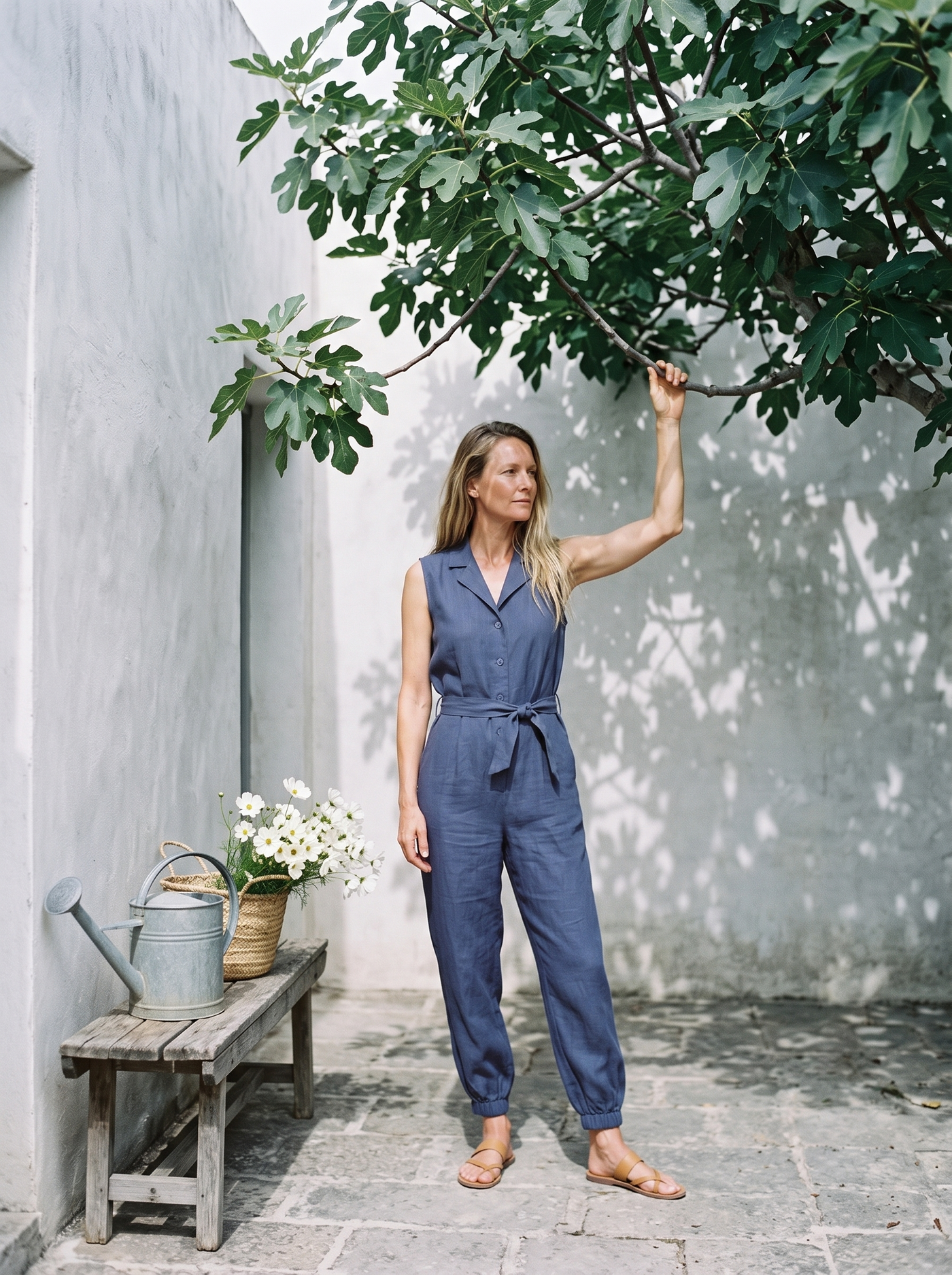 Sleeveless Linen Jumpsuit