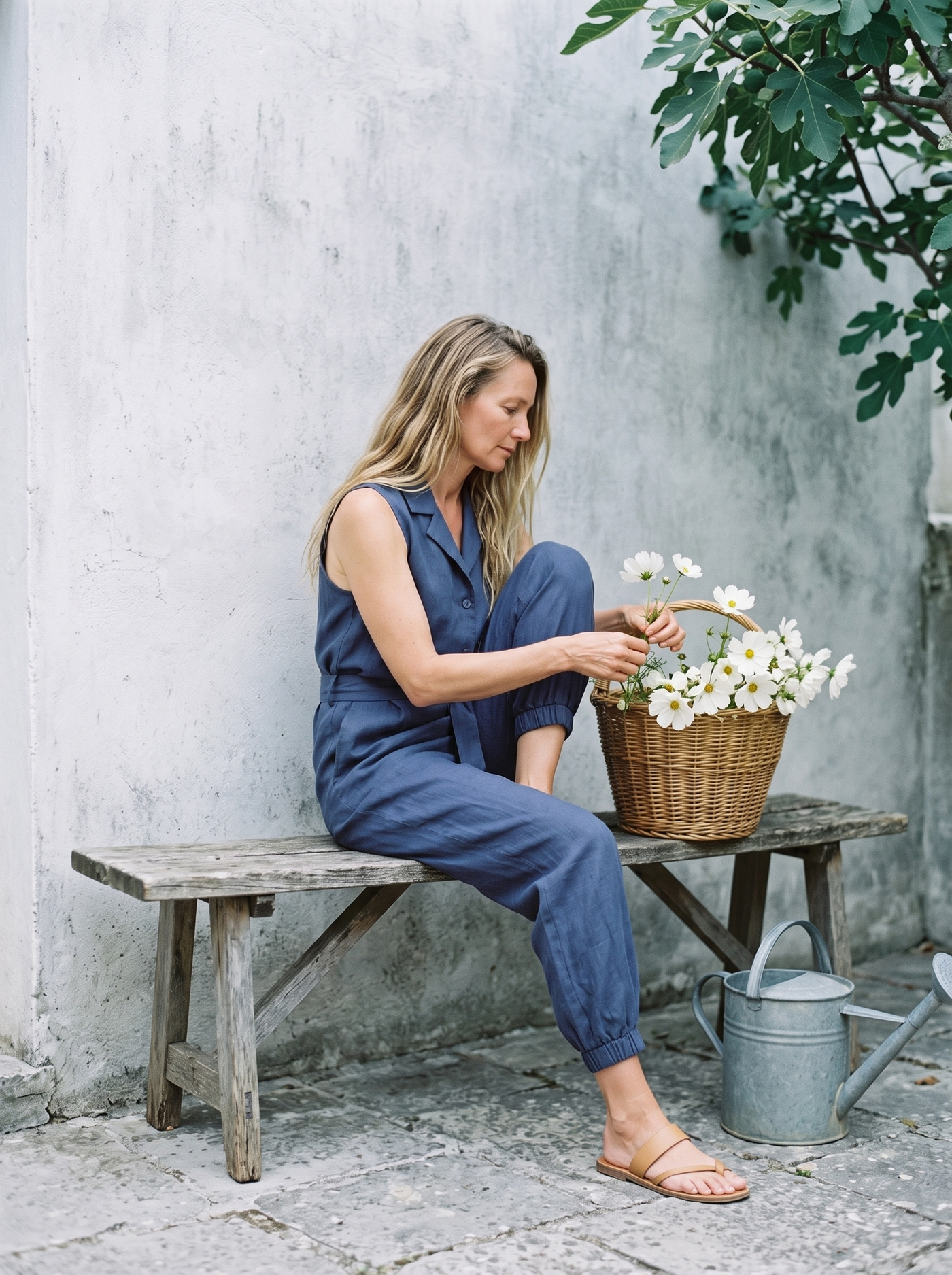 Sleeveless Linen Jumpsuit