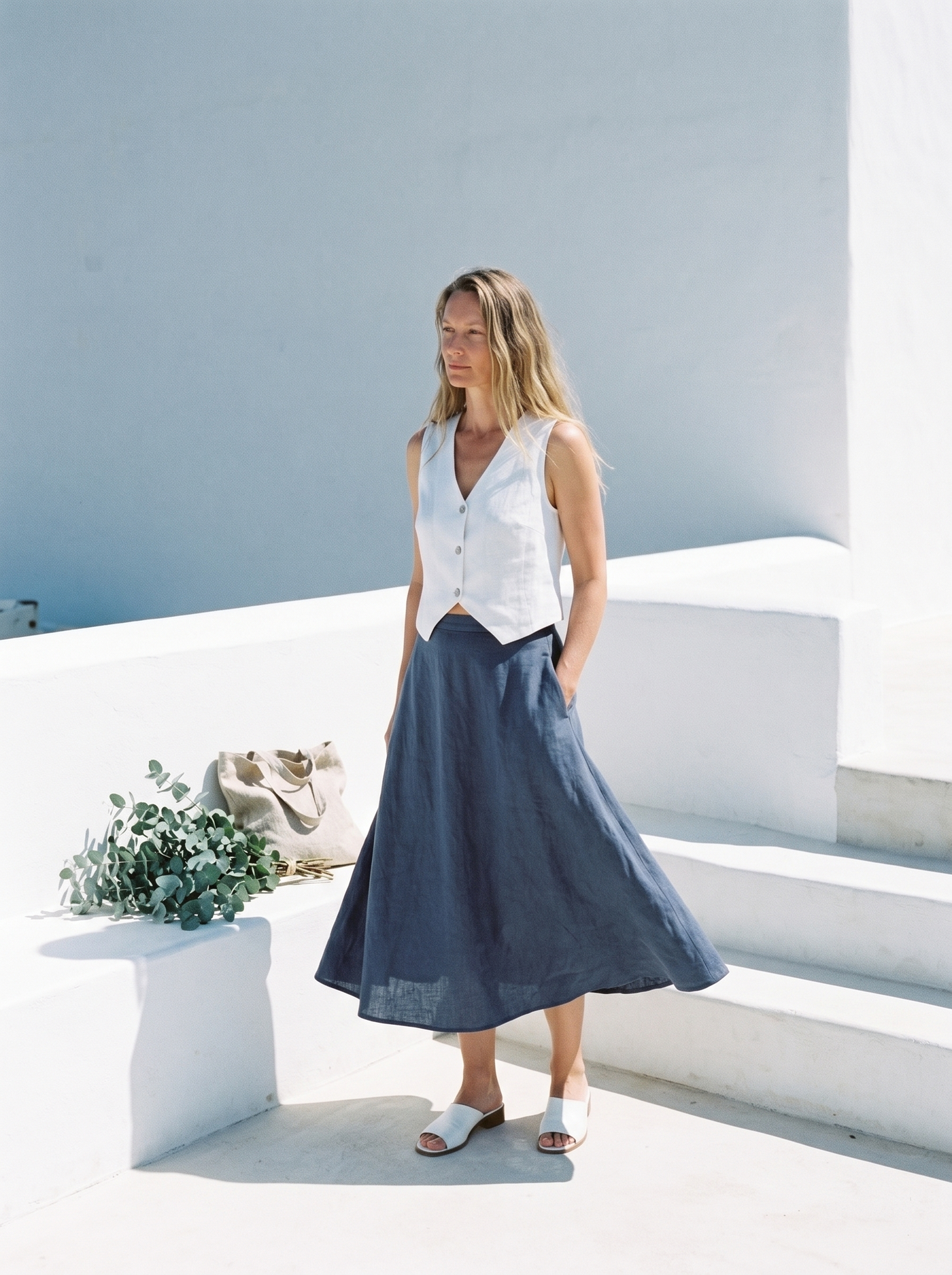Full Circle Linen Skirt